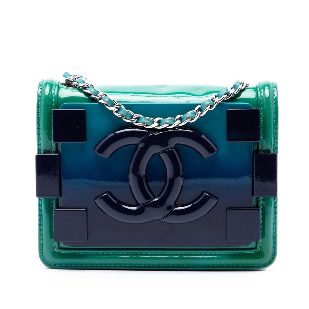 Pre-Loved Chanel Mini Ombre Acrylic and Patent Boy Brick Flap